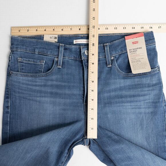 Levi's 311 Shaping Skinny Capris Womens 31 Lapis Dark Wash Mid Rise A00860004 - Picture 4 of 16